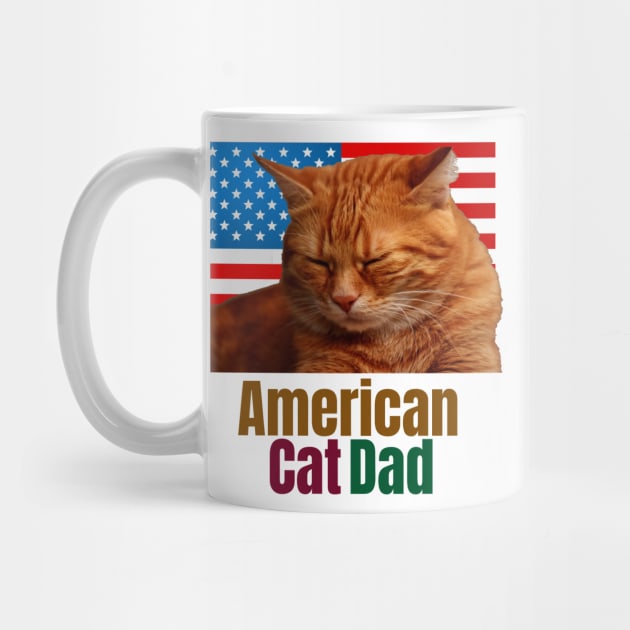 4th of July American Flag Cat Dad by aceofstyle